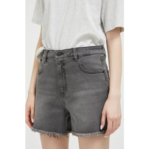 Volcom Traper kratke hlače za žene, boja: siva, glatki materijal, visoki struk
