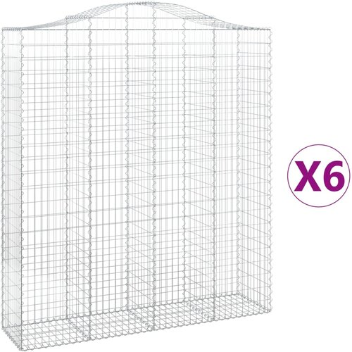  Lučne gabionske ko&amp;scaron;are 6 kom 200x50x220/240cm pocinčano željezo Slike