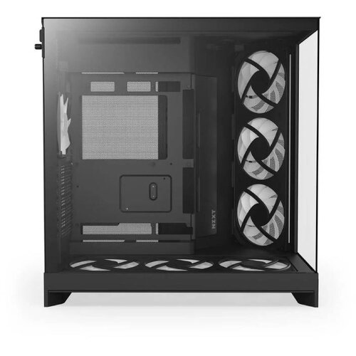 NZXT H9 Flow RGB+ (2025) All Black Midi Tower ATX Gaming Case with Glass Window Slike