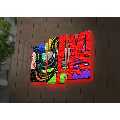 Wallity Set slika sa LED osvetljenjem 3PATDACT-30, 3 Dela Cene