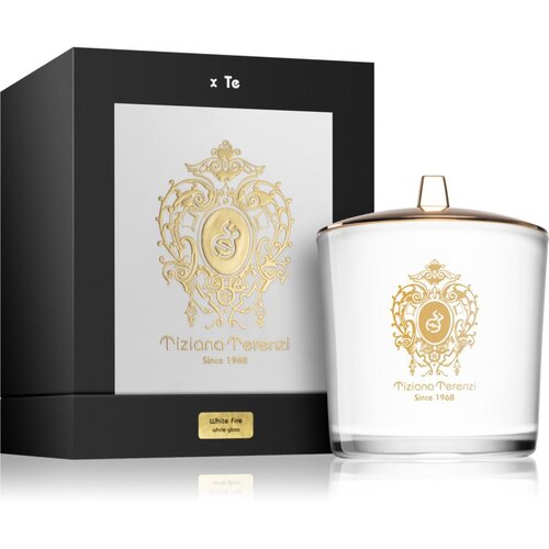 Tiziana Terenzi White Fire di&amp;scaron;eča sveča z lesenim stenjem 500 g Slike