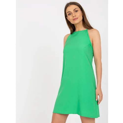 Fashion Hunters Green mini dress for summer on shoulder straps RUE PARIS