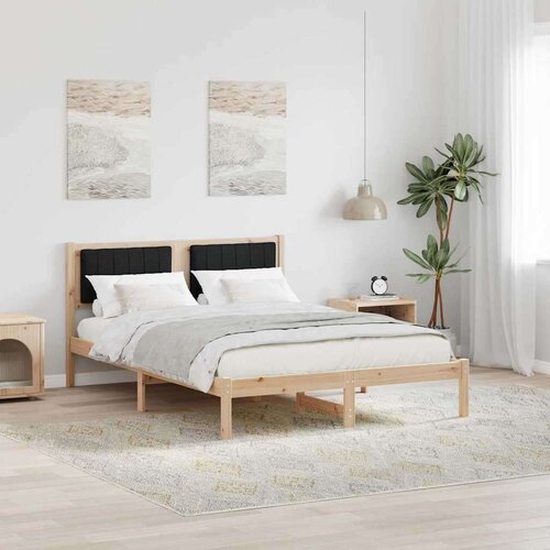  Posteljni okvir z oblazinjenim vzglavjem Črna 135 x 190 cm, (5000084631) Cene
