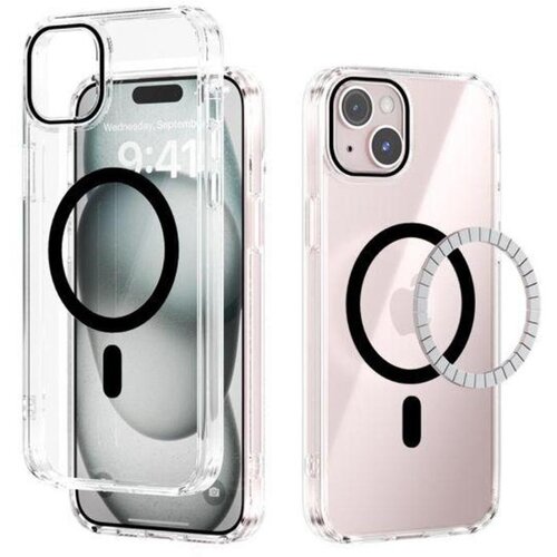 Chameleon Gumiran magnetni ovitek (TPU Magnetic) za Apple iPhone 15, črn Cene