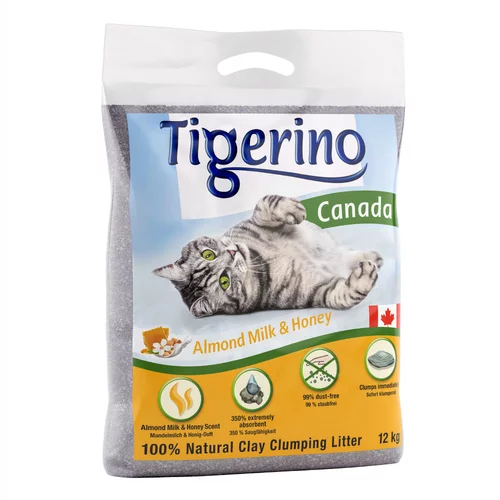 Tigerino Canada Style / Premium pesek za mačke - vonj mandljevo mleko & med - Varčno pakiranje: 2 x 12 kg