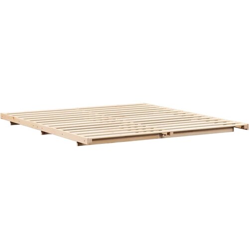  Krevetna konstrukcija Smeđa 200 x 220 cm Čvrsto borovo drvo Slike