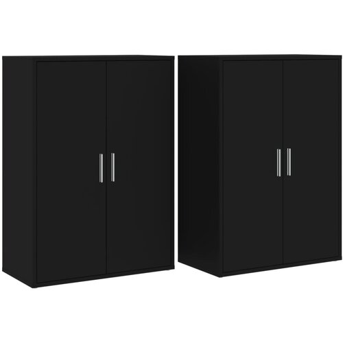 Maison Chic Komoda - Predalnik 2 kosa črna 60x31x84 cm inženirski les, (21722349) Cene