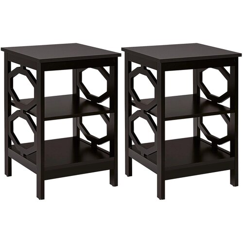 Costway 2 kompleta nočna omarica stranska mizica 40 x 40 x 61 cm, (5000065544) Slike