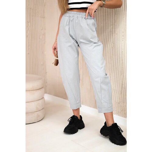Kesi Włoski Trousers with pockets Summer Punto grey Slike