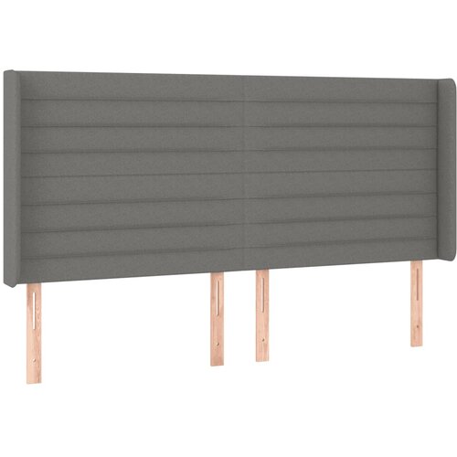  LED uzglavlje tamnosivo 183 x 16 x 118/128 cm od tkanine Slike