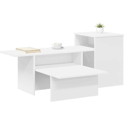  Konzolna stolica Bijelo 80 x 50 x 225 cm Konstruirano drvo Slike