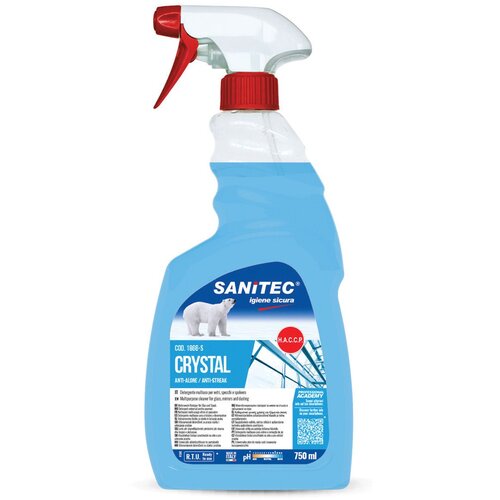 SANITEC sredstvo za či&amp;scaron;ćenje stakla crystal vetri (750 ml, boca s prskajućom glavom) Slike