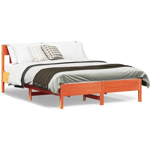 Furnova Posteljni okvir brez vzmetnice vo&amp;scaron;čeno rjav 135x190 cm borovina, (21935122) Slike