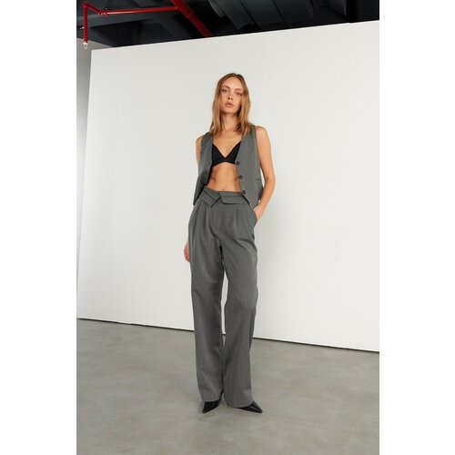 VATKALI Inverted Belt Trousers Gray Slike