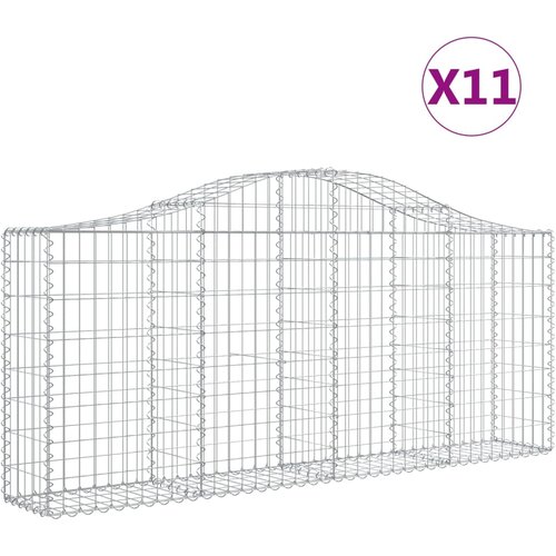 vidaXL Obokane gabion košare 11 kosov 200x30x80/100 cm cinkano železo, (20758337) Cene