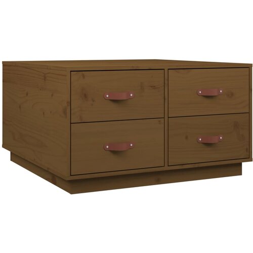 Maison Chic Klubska mizica - kavna mizica - Nizka mizica medeno rjava 80x80x45 cm trdna borovina, (21755071) Cene