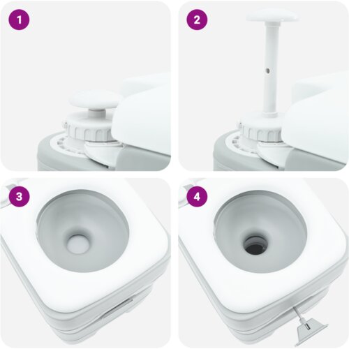 VidaXL kamperski WC Sivo tijelo + bijeli poklopac Nije primjenjivo Slike