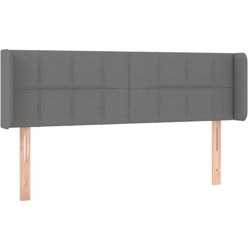 VidaXL Vzglavje z u&amp;scaron;esi temno sivo 147x16x78/88 cm blago, (20793116) Slike