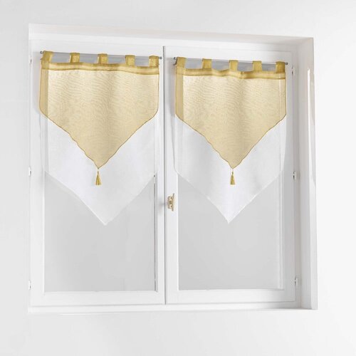 Douceur d int&amp;eacute;rieur Žute/bijele prozirne zavjese u setu 2 kom 60x90 cm Duetto &amp;ndash; Slike