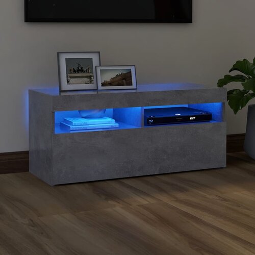 VidaXL TV omarica z LED lučkami betonsko siva 90x35x40 cm Slike