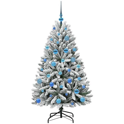 VidaXL Umjetno božićno drvce Zelena i bijela 150 cm PVC i metal Slike