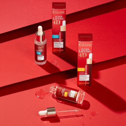 Eveline Cosmetics Super Lifting 4D 8% complex serum za glajenje 30 ml Slike