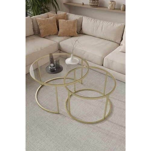 Hanah home Milas set klub stolova, zlatna Slike