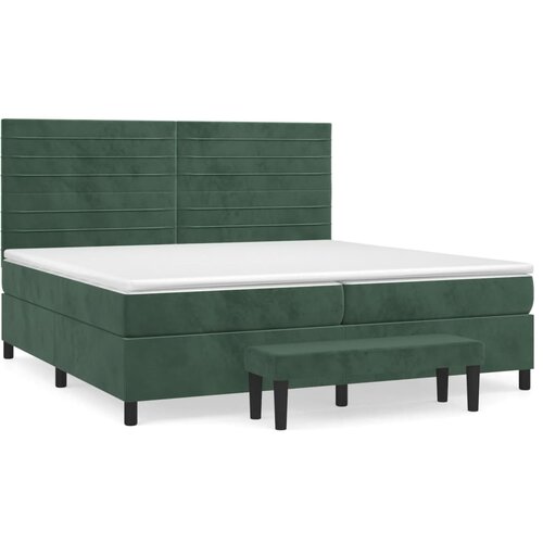 Maison Chic Box spring postelja - Vzmetna postelja z vzmetnico temno zelena 200x200 cm žamet SL14369, (21905900) Cene