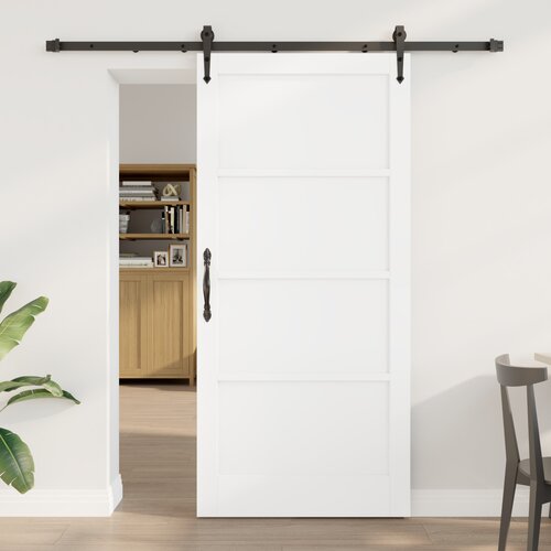 vidaXL Drsna vrata s kompletom opreme Bela 93x202 cm Trdi les Borovina, Notranja vrata “ORKDAL” Bela 93x202x4 cm Trdi les Borovina Cene
