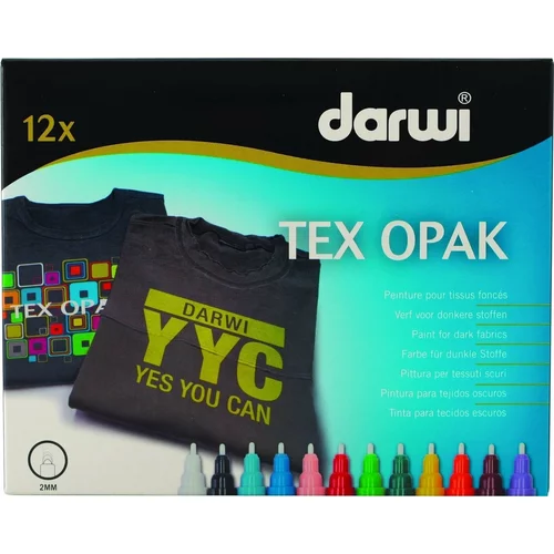 Darwi Tex Fabric Opak Marker Set Miješati 12 x 6 ml