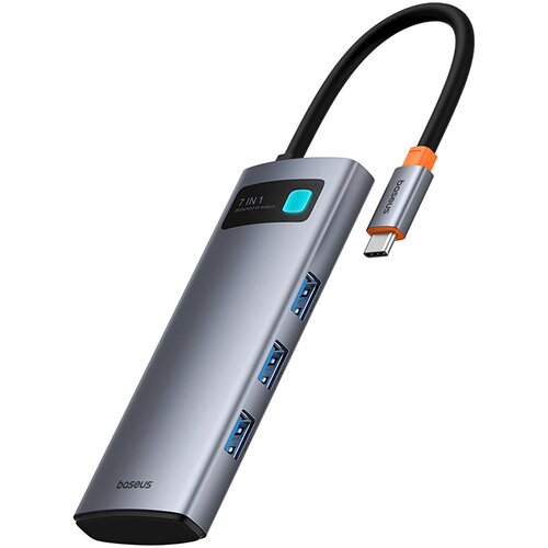 Baseus HUB USB-C 7-V-1 ZA PRENOSNIK HDMI 4K 60HZ 3X USB 3.0 USB-C PD SD, (5000345375) Cene