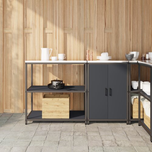 vidaXL Kuhinjski set za shranjevanje 2 pcs Antracitna 150 x 50 x 92 cm Cene