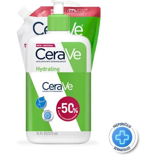 CeraVe Emulzija za či&amp;scaron;ćenje lica 473ml + Refill 473ml Slike