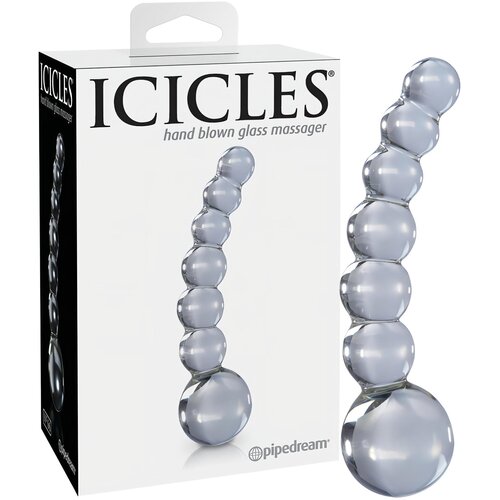 Icicles No. 66 - ukrivljen, sferičen, steklen dildo (prosojen) Cene