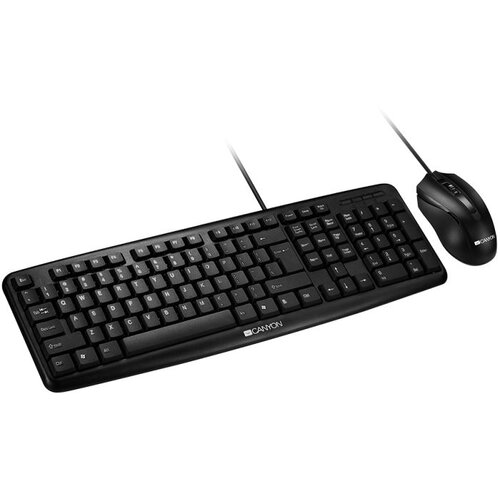 Canyon SET-1 EN/AD Keyboard+Mouse Wired Black Cijene