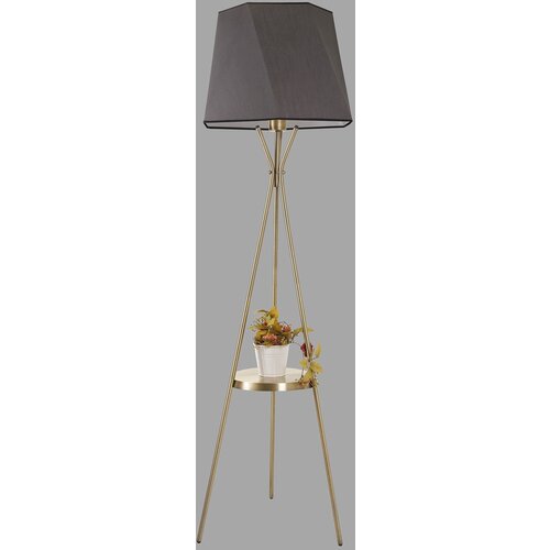 Opviq venedik sehpalı eskitme lambader altıgen koyu gri abajurlu grey floor lamp Cene