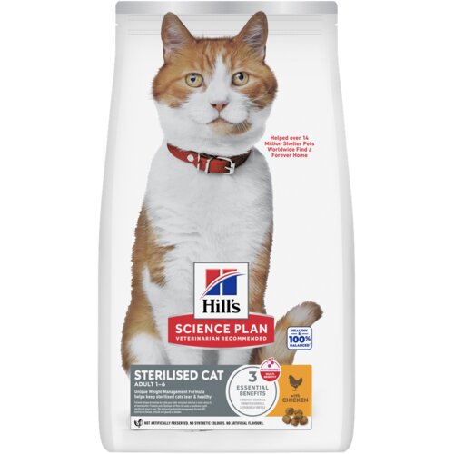 HILL&amp;#039;S SCIENCE Plan Sterilised Cat Adult 1-6 piletina - 2 x 10 kg Slike
