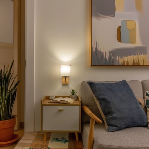  Brilagi - Zidna lampa NUBILA WOOD 1xE27/25W/230V hrast/siva Slike