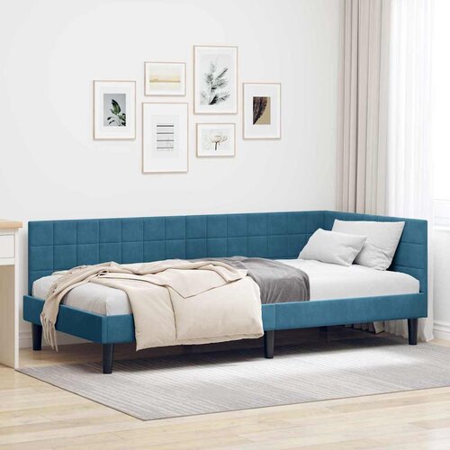  Kutni okvir kreveta s uzglavljem Plava 90 cm x 200 cm Bar&scaron;un Cijene