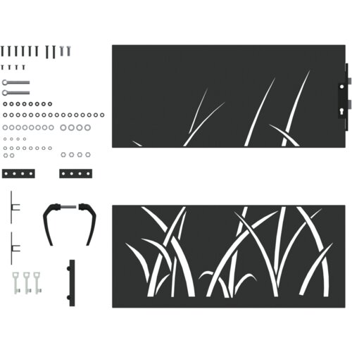 vidaXL Vrtna vrata Črna 105 x 100 cm Jeklo s prašnim premazom Cene