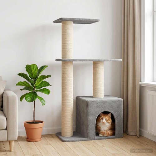  Mačje drvo s sisalnim postoljima za grebanje Svjetlosiva 133 cm Slike