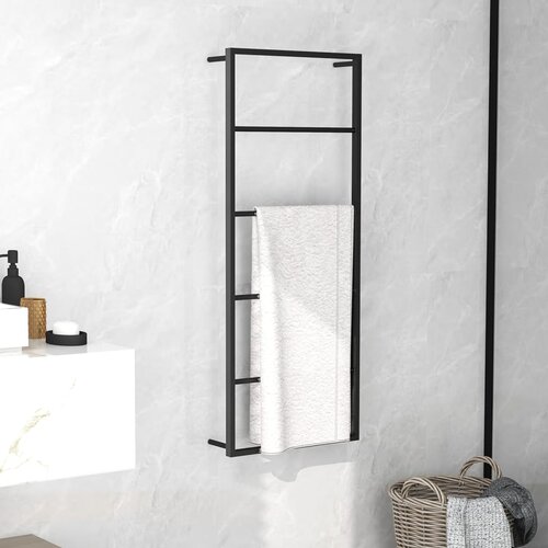 VidaXL Stalak za ručnike crni 45 x 10 x 115 cm čelični Slike