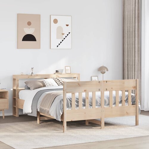 vidaXL Posteljni okvir brez vzmetnice 120x190 cm trdna borovina Cene