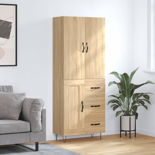 vidaXL Visoka komoda hrasta sonome 69 5x34x180cm od konstruiranog drva Cijene