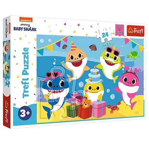 Trefl Sretna obitelj Baby Shark 24kom Maxi puzzle - Cijene
