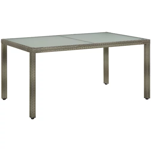 vidaXL Vrtni stol 150x90x75 cm od kaljenog stakla i poliratana sivi