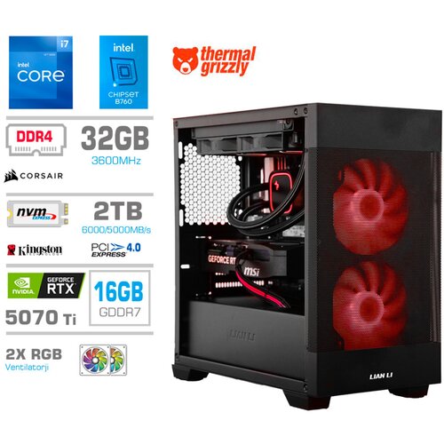 MEGA Računalnik MT S7X i7-12700K/RTX5070Ti/32GB/2TB-4.0/750W/Brez OS/črna RGB + Estetski napajalni kabli [Rdeča / Črna], (5000130907) Cene