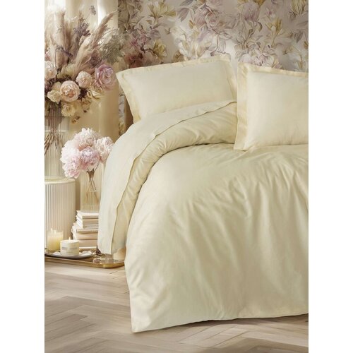 Lessentiel Maison komplet satenskih duplih jorgana elegant, bež Slike