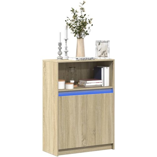  Komoda s LED svjetlima boja hrasta 72x34x100 cm drvena Cene