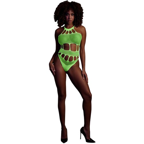 Ouch! Glow in the Dark Body with Grecian Neckline Neon Green XL-4XL Slike